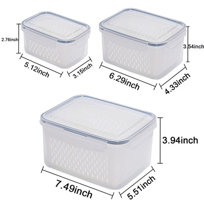 3-Pack Fridge Storage Containers – Keep Your Produce Crisp, Clean, and Organized