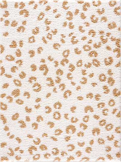 Altin Leopard Print White Area Rug