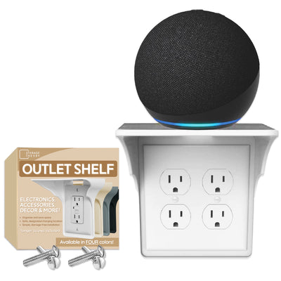 Double Outlet Wall Shelf - Convert Your Outlet into Display Shelves - Alexa Speaker Stand, Electric Toothbrush Holder and More! Light Socket Shelf by  - 1 Pack, White