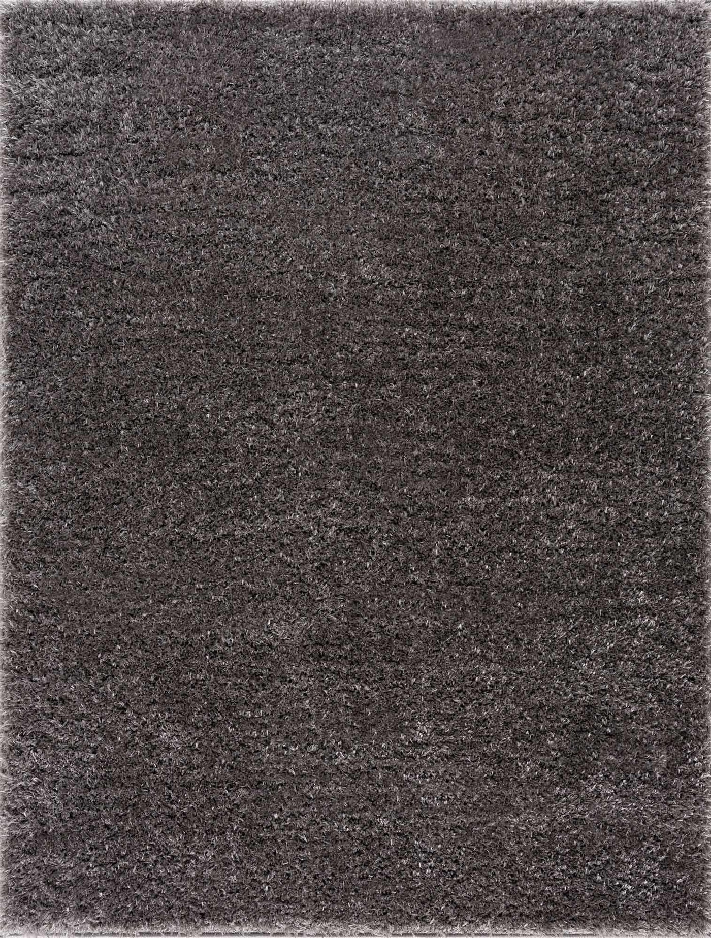 Faina Solid Dark Gray Shag Rug Washable
