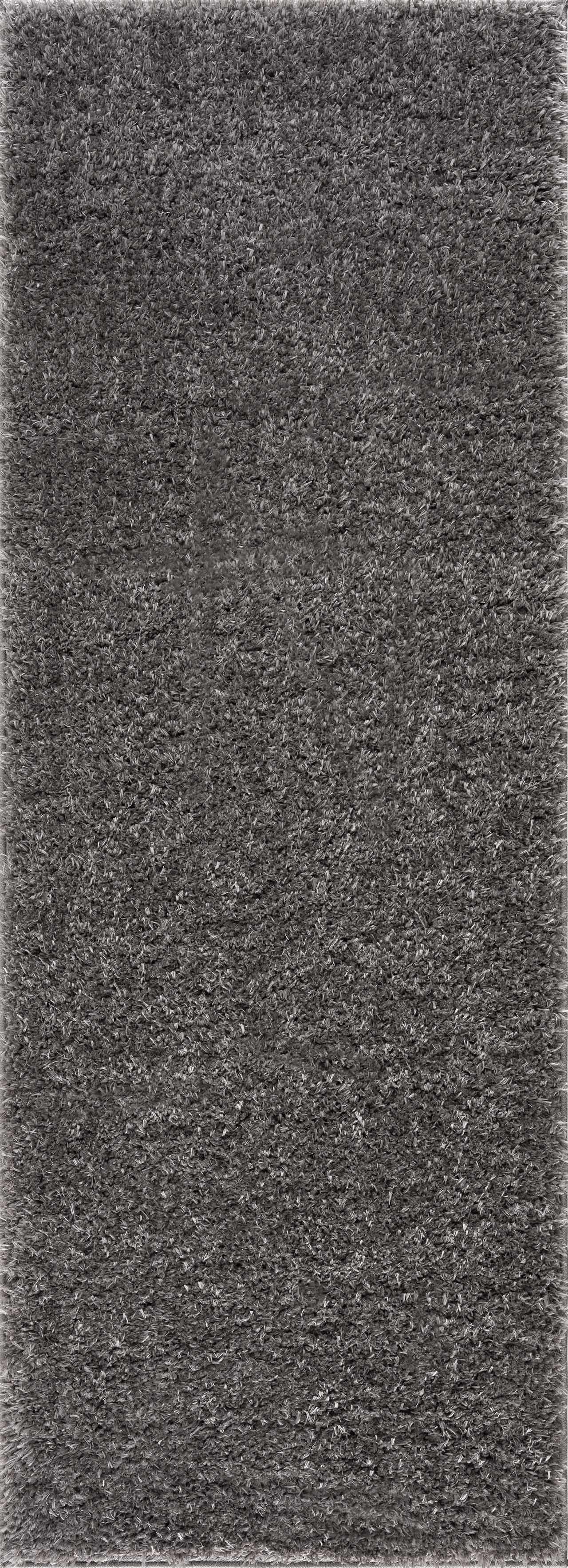 Faina Solid Dark Gray Shag Rug Washable
