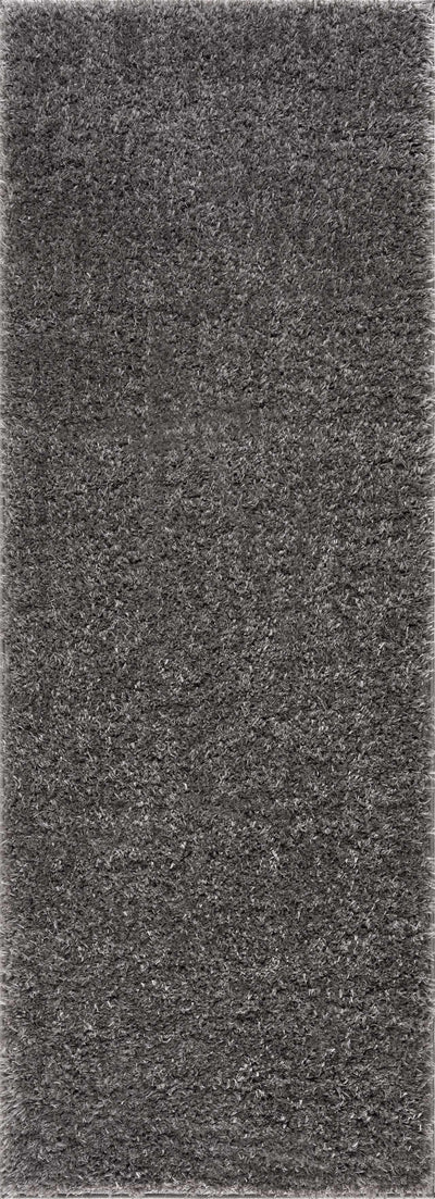 Faina Solid Dark Gray Shag Rug Washable