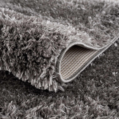 Faina Solid Dark Gray Shag Rug Washable