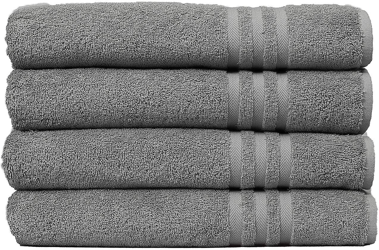 Set of 4 100% Cotton Bath Towels - Cotton Towels for Bathroom - 27”X54”