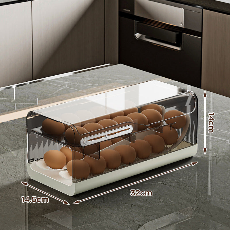 Kitchen Gadgets Food Grade Slide Storage Box Drop-Resistant Egg Holder