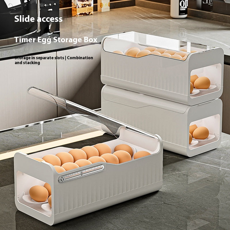 Kitchen Gadgets Food Grade Slide Storage Box Drop-Resistant Egg Holder