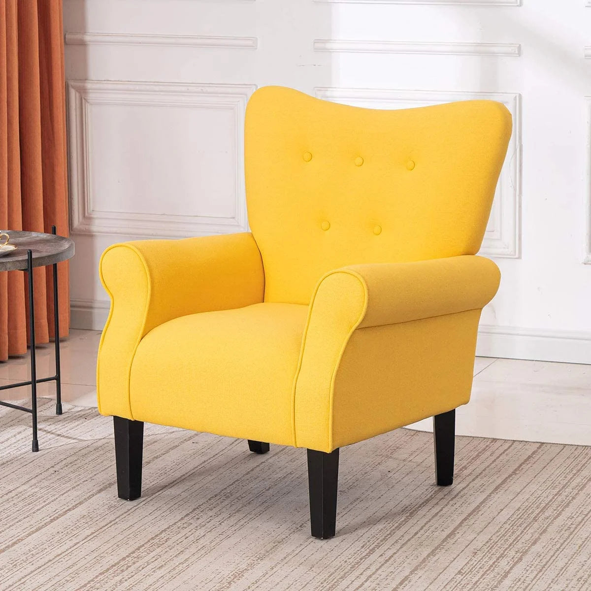 Richryce Mid-Century Accent Chair, Yellow