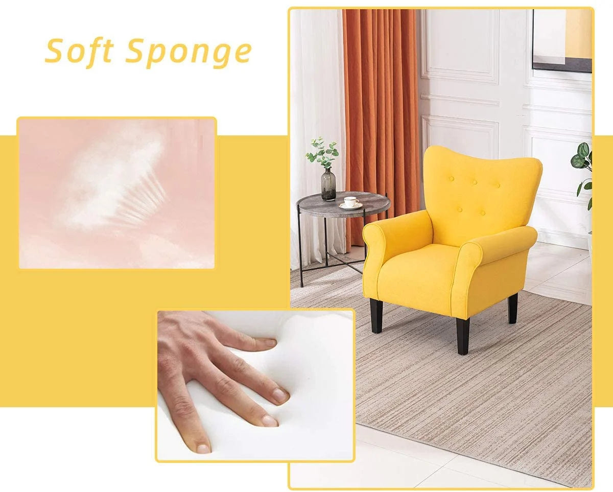 Richryce Mid-Century Accent Chair, Yellow