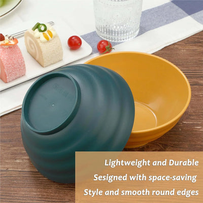 Dinnerware Set for 4, 16 Pack Plastic Bpa-Free Dinner Plates, Salad Plates, Cereal Bowls, Cups, Colorful Unbreakable Plates and Bowls Sets, Microwave and Dishwasher Safe