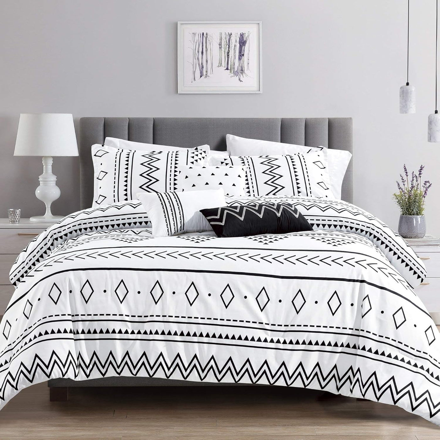 Queen Size Aztec Comforter Sets - Luxury  Microfiber Bedding (6 Piece Set)