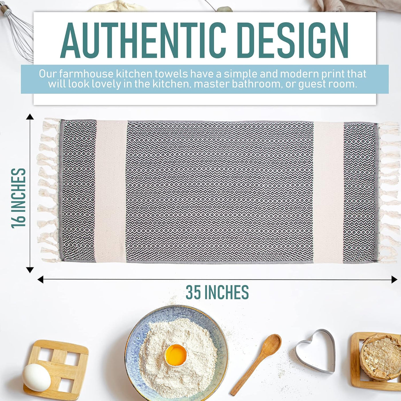 Turkish Hand Towels for Bathroom | 2 Pcs Decorative Bathroom Towels | 100% Cotton Farmhouse Kitchen Towels | 16X35 Boho Hand Towels | Oeko-Tex Certified Dark Gray Hand Towels | by Rumi&Shams