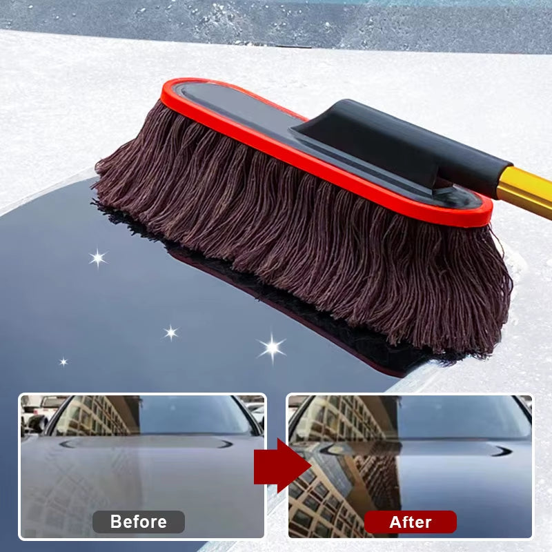 AutoGlow™ Extendable Car Duster – Soft Bristle Non-Scratch Dust Remover for Car & Home Cleaning