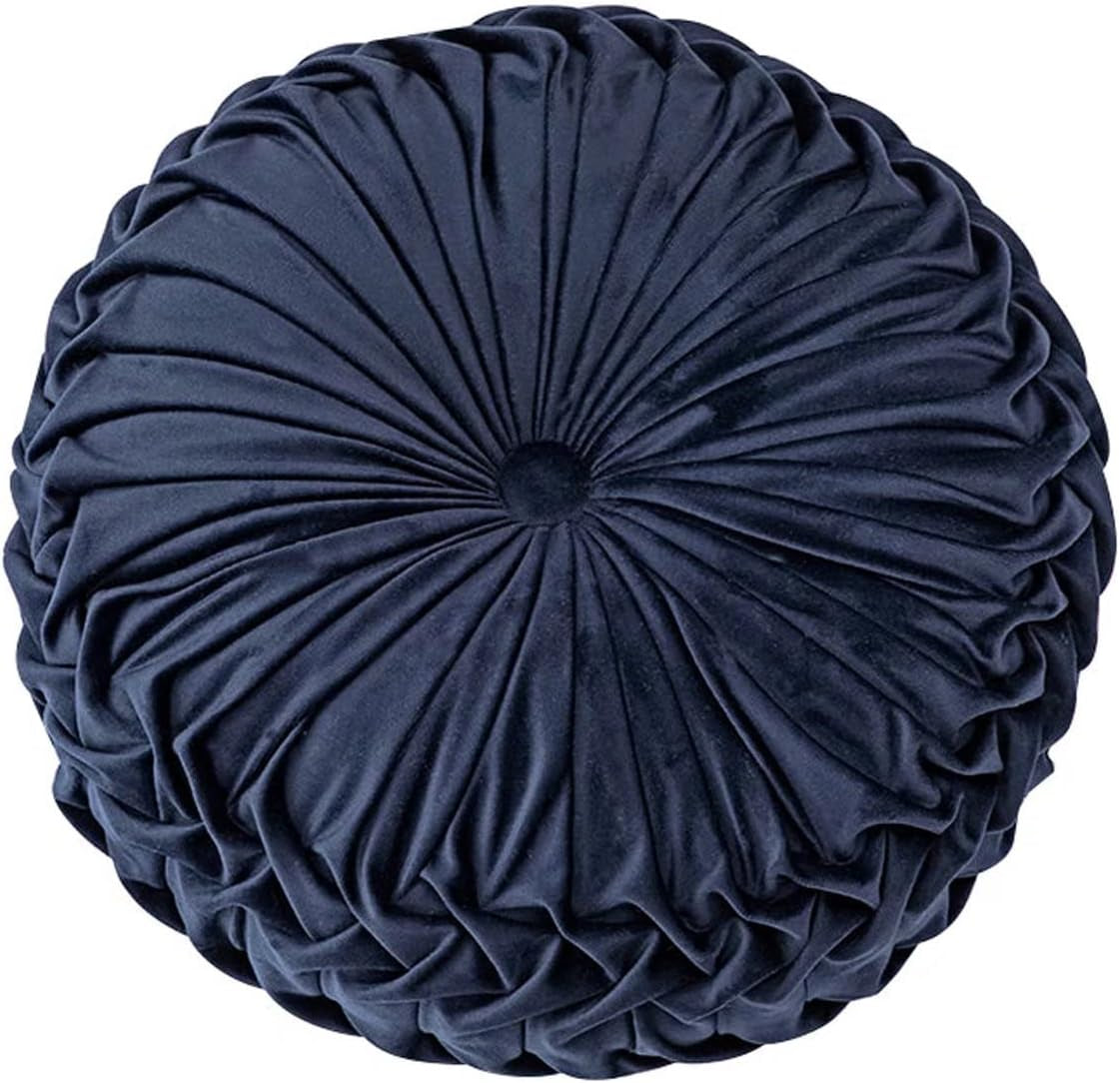 HLOVME round Velvet Pillow for Couch Small Handmade Decorative Throw Pillow for Bed Bedroom 13.7” Light Purple