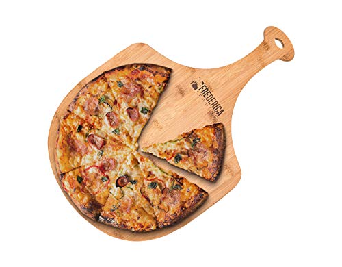 Premium Natural Bamboo Pizza Peel Paddle and Cutting Board
