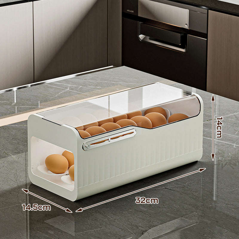 Kitchen Gadgets Food Grade Slide Storage Box Drop-Resistant Egg Holder