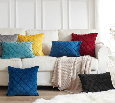 Beben Pack of 2 Velvet Throw Pillows Sofa Decorative Throw Pillow Covers 18X18 Soft Solid Cushion Case for Bedroom Car Outdoors