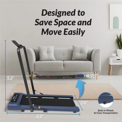 Electric Walking Desk Exercise Treadmill, Black and Blue, 400 Lb