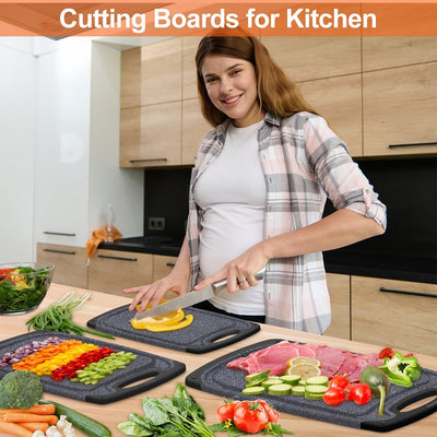 (Set of 3) KIMIUP Kitchen Cutting Board ,Professional Chopping Boards Sets,(Dishwasher Safe Cutting Boards No BPA)