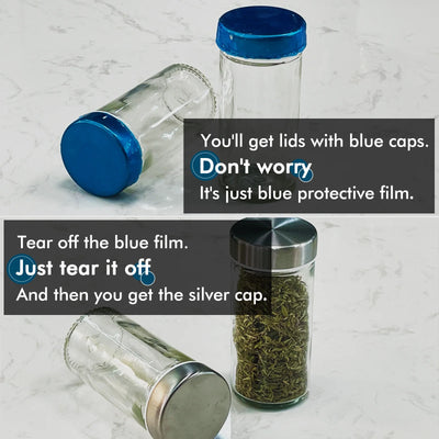 Rotating Spice Rack with Jars, Spinning Spice Rack Shelf, Revolving Spice Rack for Kitchen (Silver)