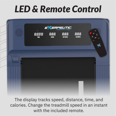 Electric Walking Desk Exercise Treadmill, Black and Blue, 400 Lb