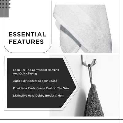 (Set of 4 Luxury Towels)100% Cotton Bath Towels,600 GSM White, Set of 4, Highly Absorbent, Plush, Soft, Quick Dry