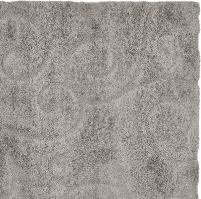 SAFAVIEH Florida Shag Collection Area Rug - 6'7" Square, Grey, Scroll Design, Non-Shedding & Easy Care, 1.2-Inch Thick Ideal for High Traffic Areas in Living Room, Bedroom (SG455-8013)