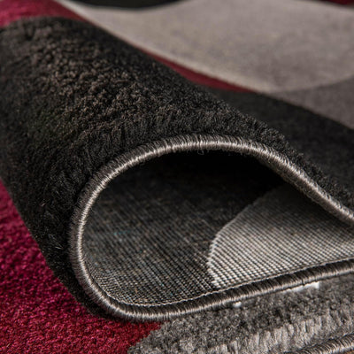 Rugshop Modern Circles Carpet Easy Maintenance 2'0" X 7'2" Burgundy