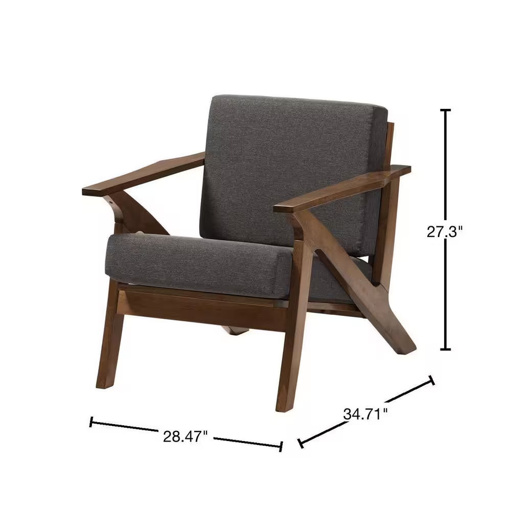 Cayla Gray Fabric Upholstered Accent Chair