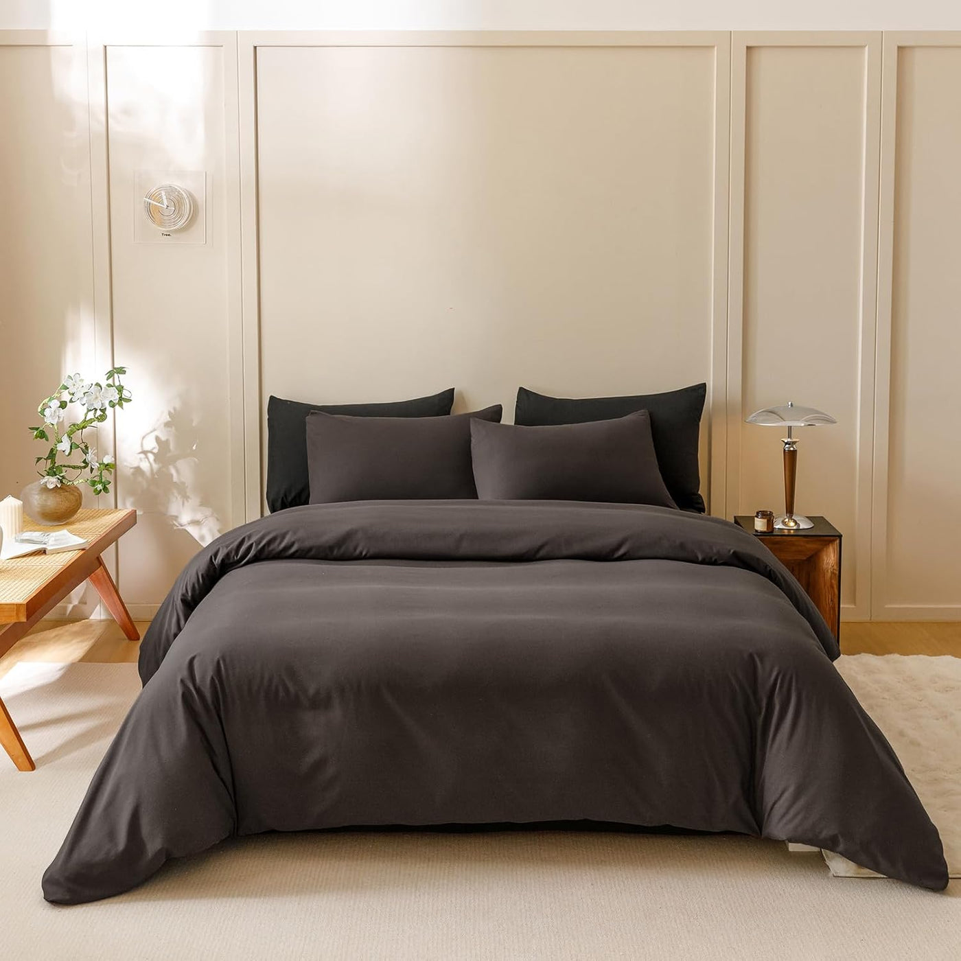 Queen Comforter Set Fluffy Bedding Comforter Sets  with 2 X Pillow Cases