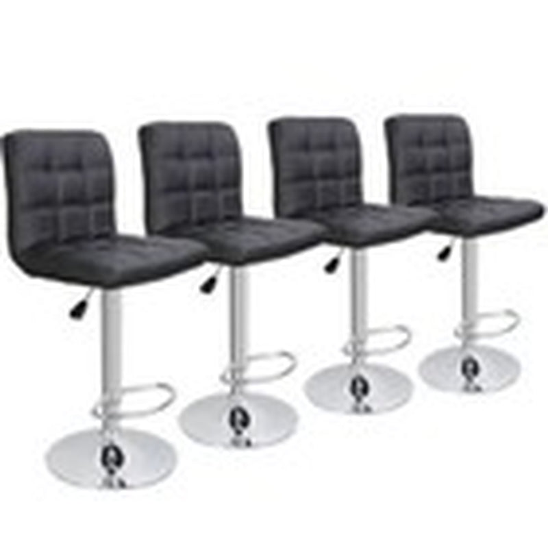 (Set of 4)Adjustable Bar Stools Swivel PU Leather Modern Dinning Chairs with Back Set of 4