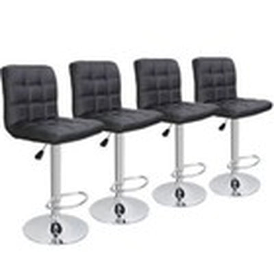 (Set of 4)Adjustable Bar Stools Swivel PU Leather Modern Dinning Chairs with Back Set of 4