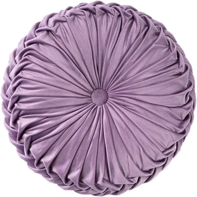 HLOVME round Velvet Pillow for Couch Small Handmade Decorative Throw Pillow for Bed Bedroom 13.7” Light Purple