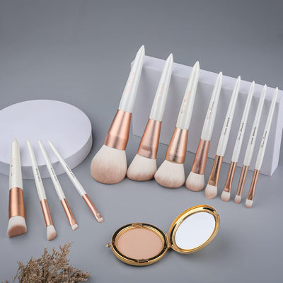 12 Pc Makeup Brushes Set, EVRCHGIEA 12Pcs Premium Eye Shadow, Eyebrows, Eyeliner, Concealer, Lip Liner, etc ,Cruelty-Free Synthetic Fiber Bristles