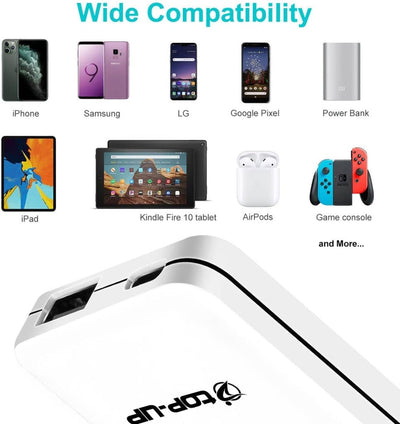 USB C Flat Wall Charger, TOP-UP Ultra Slim 18W Dual Port Charger – USB-C & A, Fast Flat USB Wall Plug for Iphone 16 15 14 13 12 Pro Max, Ipad, Airpods, Samsung Galaxy, Pixel & More