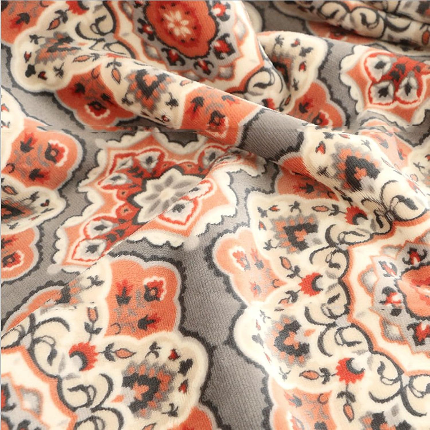 UKELER Flannel Sherpa Throws 60'' X 50', Cute Floral Design Soft Plush Flannel Blanket Throws for Bed/Couch/Sofa/Office/Camping