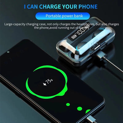 Bluetooth Earbuds,Charging Case and Emergency Power Bank