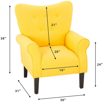 Richryce Mid-Century Accent Chair, Yellow