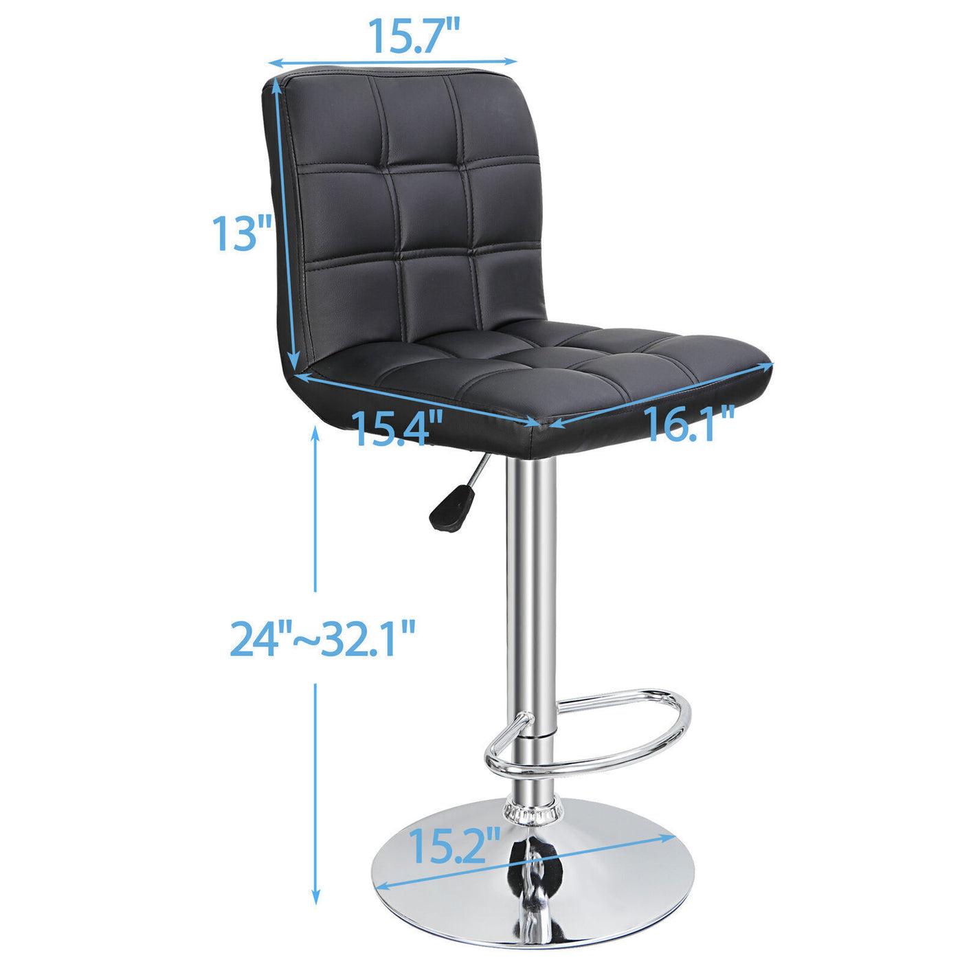 (Set of 4)Adjustable Bar Stools Swivel PU Leather Modern Dinning Chairs with Back Set of 4