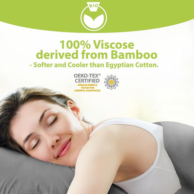 BAMPURE 6 Pcs California King Sheet Sets - 100% Pure Viscose Derived from Bamboo Sheets California King Size - Super Soft Viscose Bamboo Cooling Sheets for Hot Sleepers - up to 16’’ Deep Pocket S.Gray