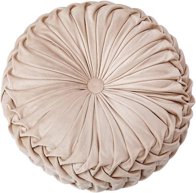 HLOVME round Velvet Pillow for Couch Small Handmade Decorative Throw Pillow for Bed Bedroom 13.7” Light Purple