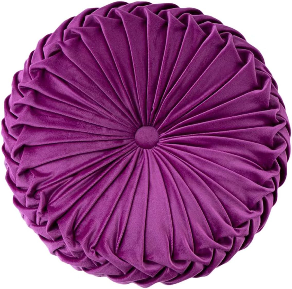 HLOVME round Velvet Pillow for Couch Small Handmade Decorative Throw Pillow for Bed Bedroom 13.7” Light Purple