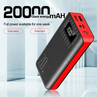 20000 mAh External Battery Power Bank Dual USB and LED Flashlight
