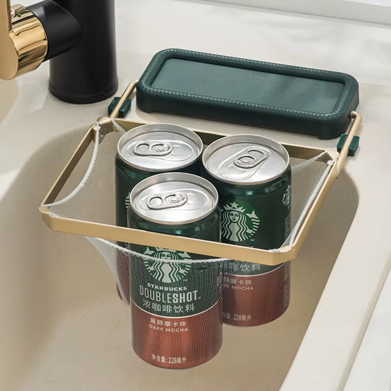 SinkNest™ Triangle Drain Rack – Hanging Strainer Basket with Suction Cups for Kitchen Waste, Fruits & Veggies